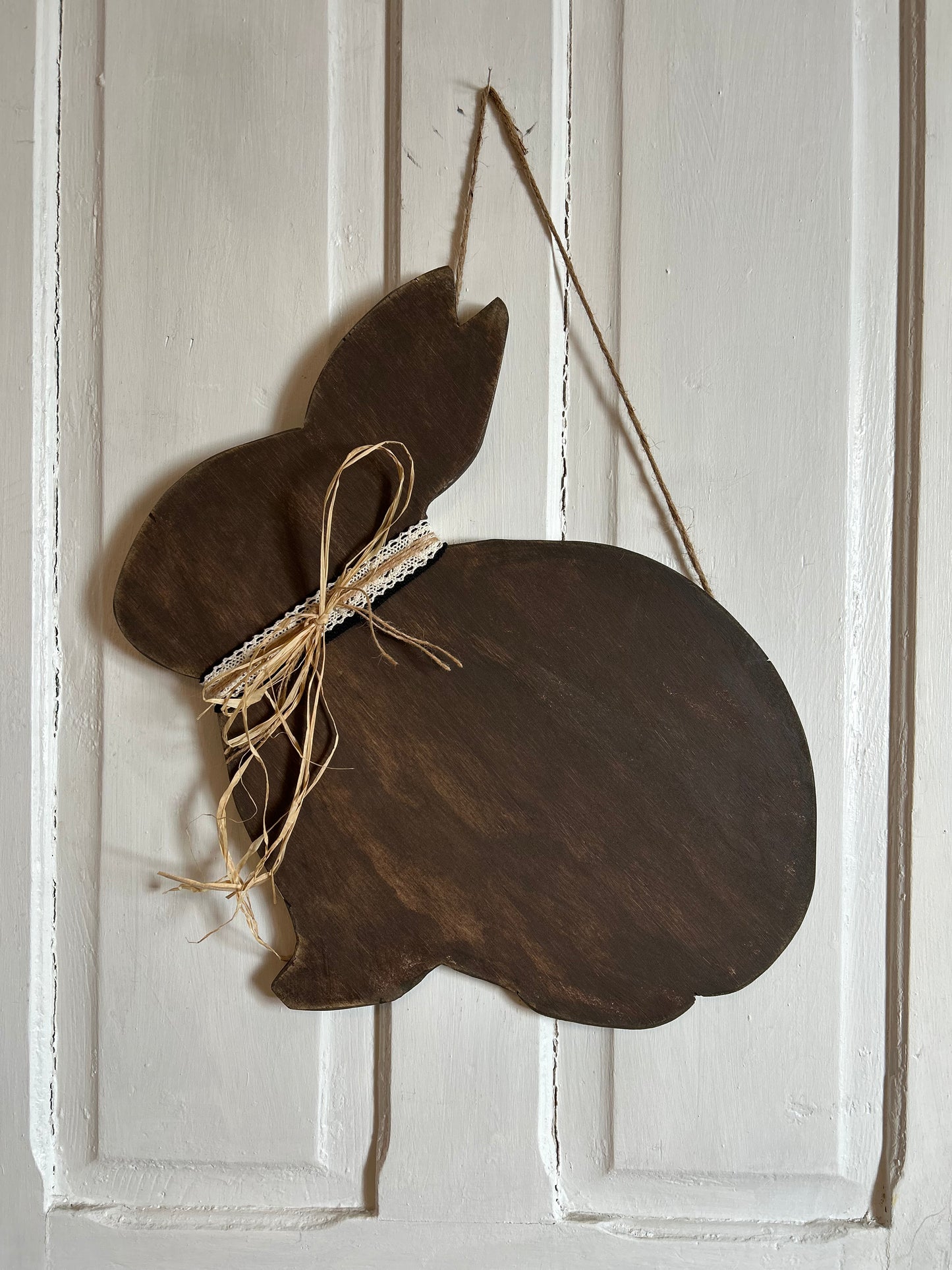 Rustic Wooden Rabbit Door Hanger